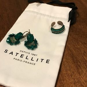 Satellite Paris Auth earrings and a ring